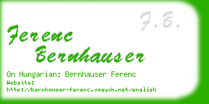 ferenc bernhauser business card